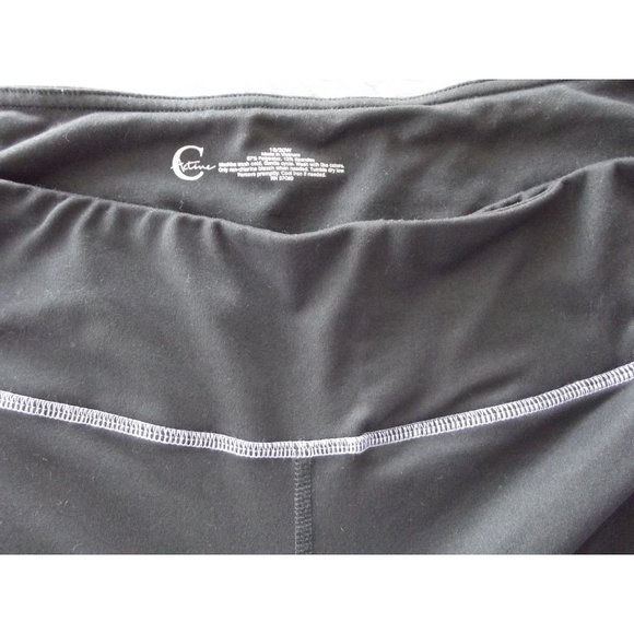 Cato C Active Plus 18/20W x 28" Leggings black purple side leg peekaboo openings - Picture 3 of 8